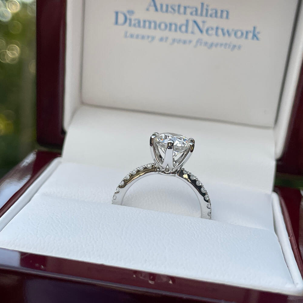 Delicate ‘Liat’ Diamond Engagement Ring in 18k White Gold – Australian Diamond Network