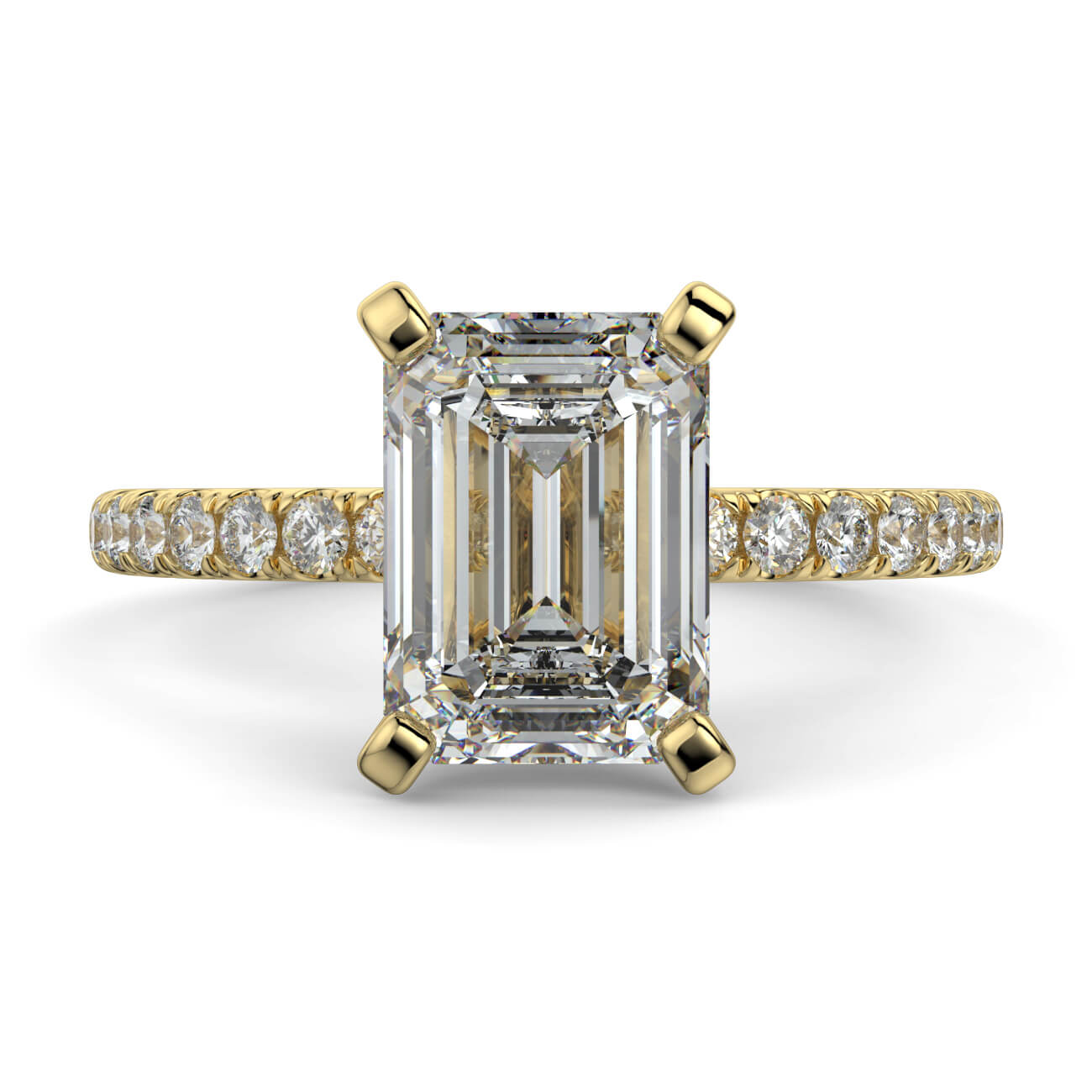 Delicate ‘Liat’ Emerald Cut Diamond Engagement Ring in 18k Yellow Gold – Australian Diamond Network