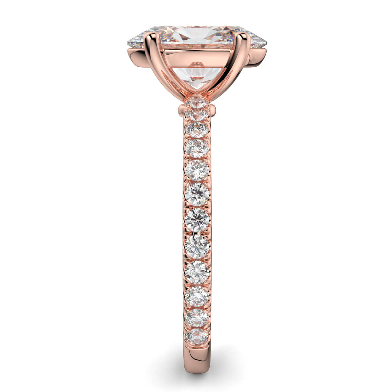 Delicate ‘Liat’ Oval Shape Diamond Engagement Ring in 18k Rose Gold – Australian Diamond Network