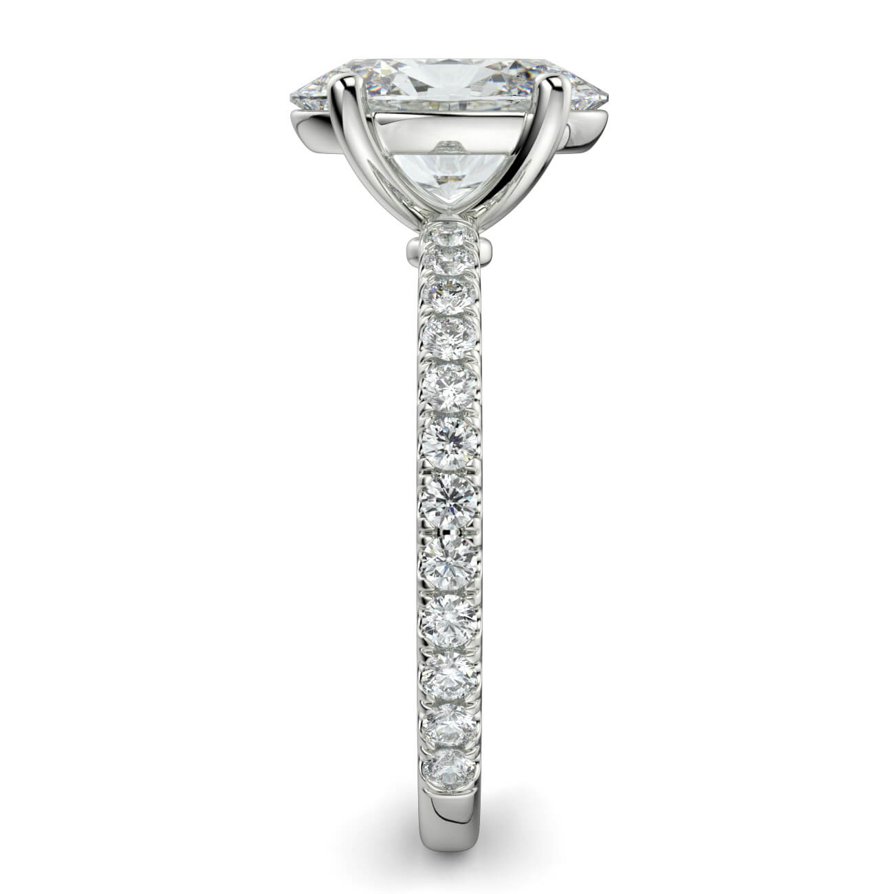 Delicate ‘Liat’ Oval Shape Diamond Engagement Ring in 18k White Gold – Australian Diamond Network