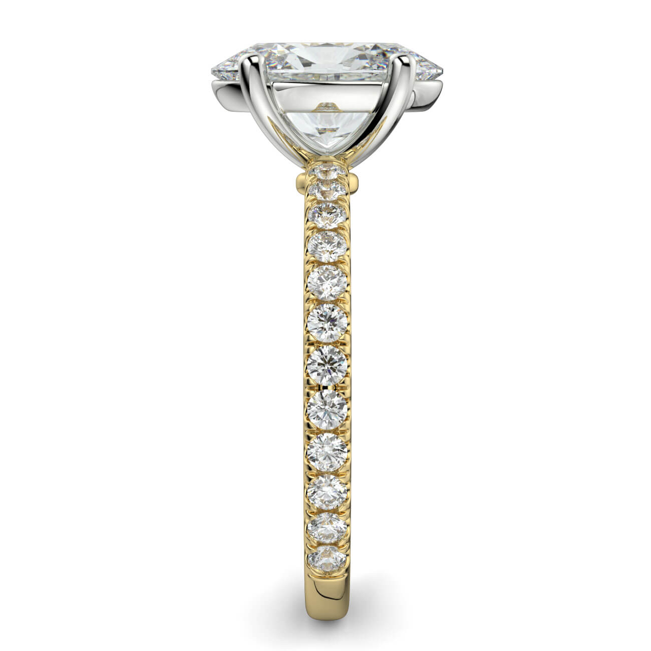 Delicate ‘Liat’ Oval Shape Diamond Engagement Ring in 18k Yellow & White Gold – Australian Diamond Network