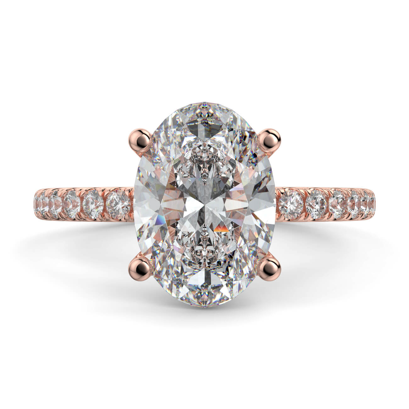Delicate ‘Liat’ Oval Shape Diamond Engagement Ring in 18k Rose Gold – Australian Diamond Network