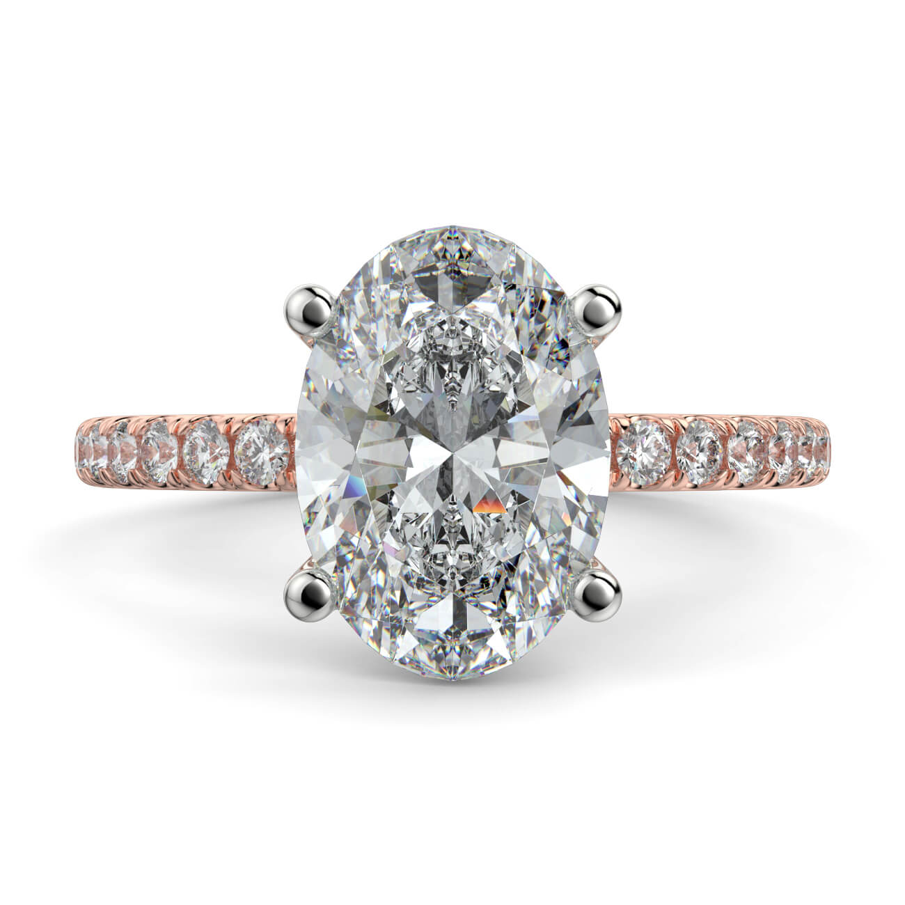Delicate ‘Liat’ Oval Shape Diamond Engagement Ring in 18k Rose & White Gold – Australian Diamond Network