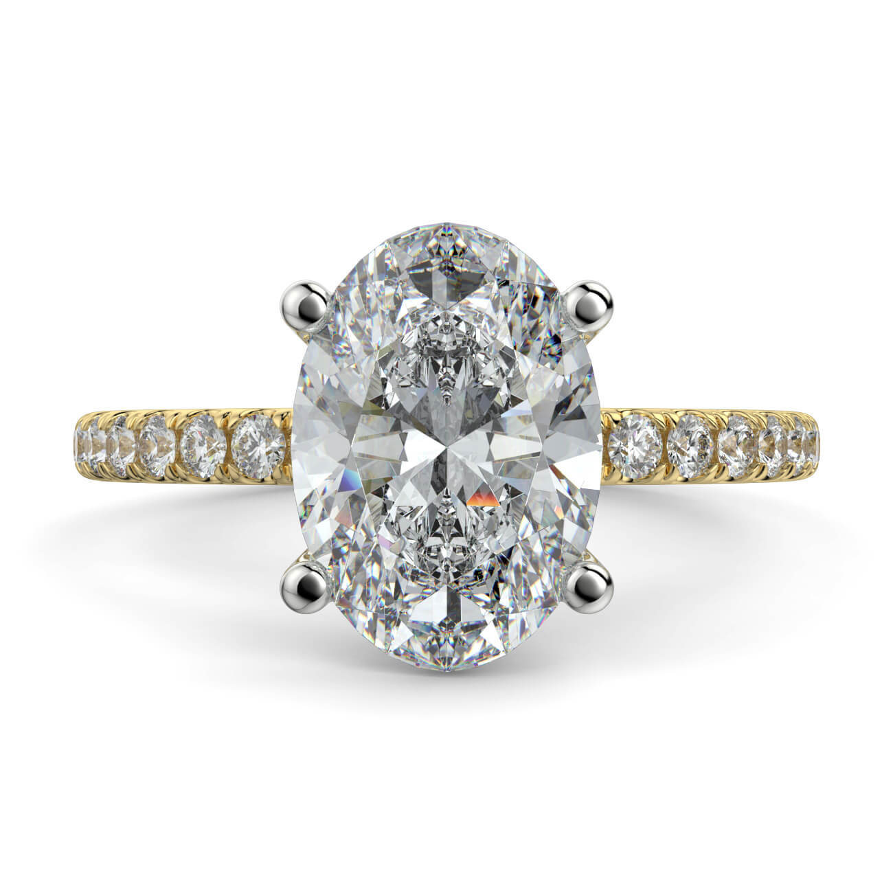 Delicate ‘Liat’ Oval Shape Diamond Engagement Ring in 18k Yellow & White Gold – Australian Diamond Network
