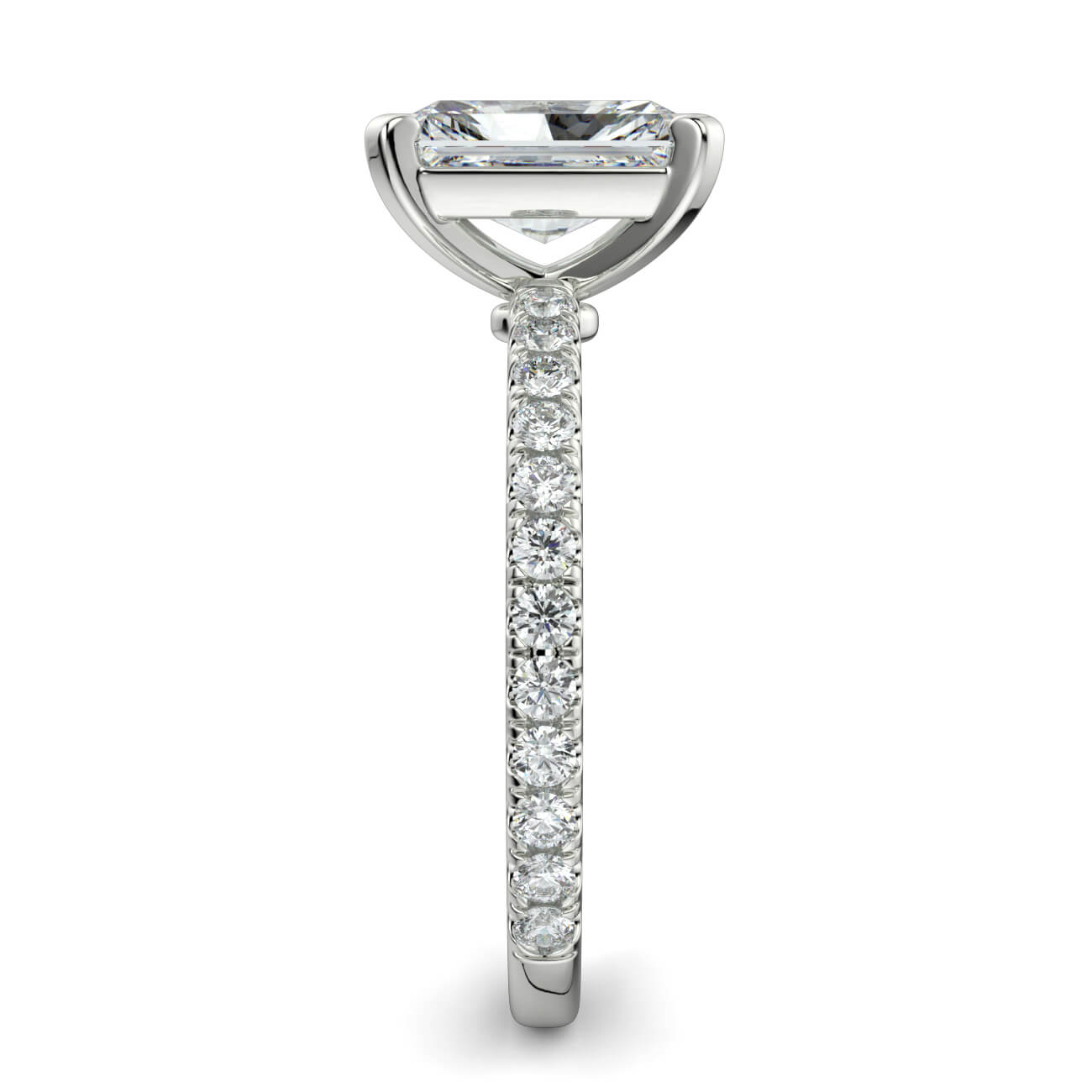 Delicate ‘Liat’ Radiant Cut Diamond Engagement Ring in 18k White Gold – Australian Diamond Network