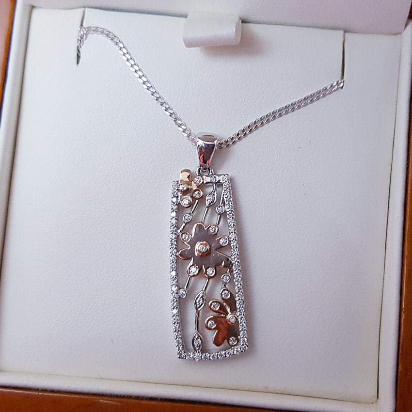 Floral Diamond Pendant Necklace - Australian Diamond Network