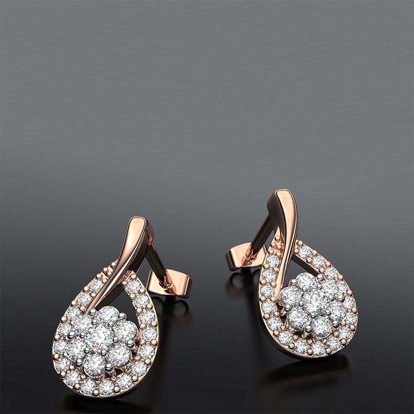 Tear Drop Diamond Earrings In 9k Or 18k Gold - Australian Diamond Network