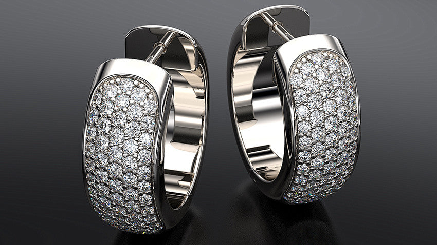 Pave Set Diamond Huggie Earrings - Australian Diamond Network