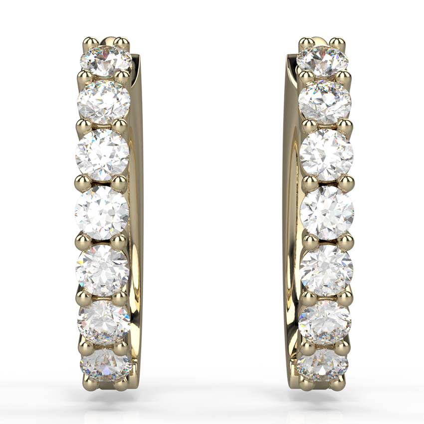 round cut diamond huggie earrings yellow gold - Australian Diamond Network