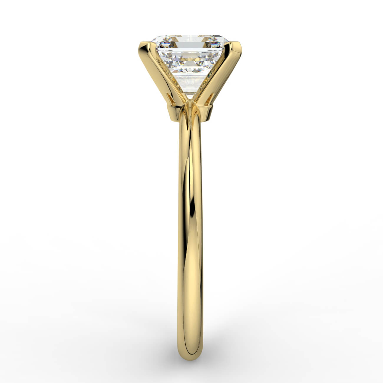 Knife-edge solitaire asscher cut diamond engagement ring in yellow gold – Australian Diamond Network