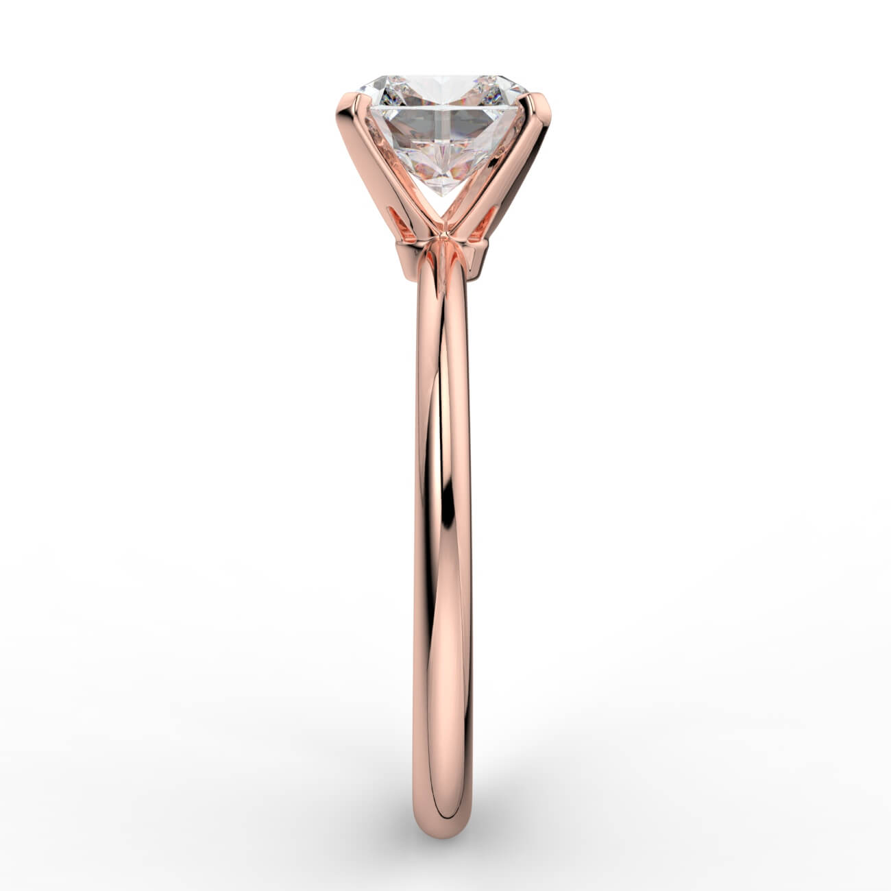 Knife-edge solitaire cushion cut diamond engagement ring in rose gold – Australian Diamond Network