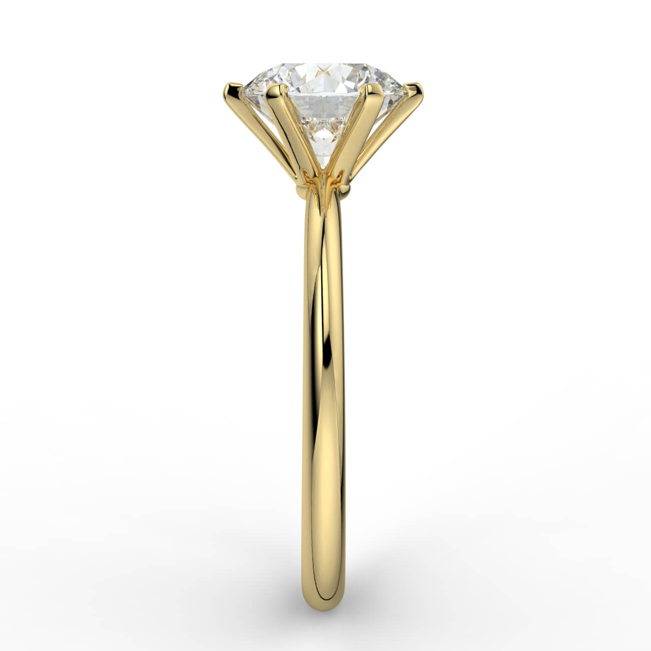 Knife-edge solitaire diamond engagement ring in yellow gold – Australian Diamond Network