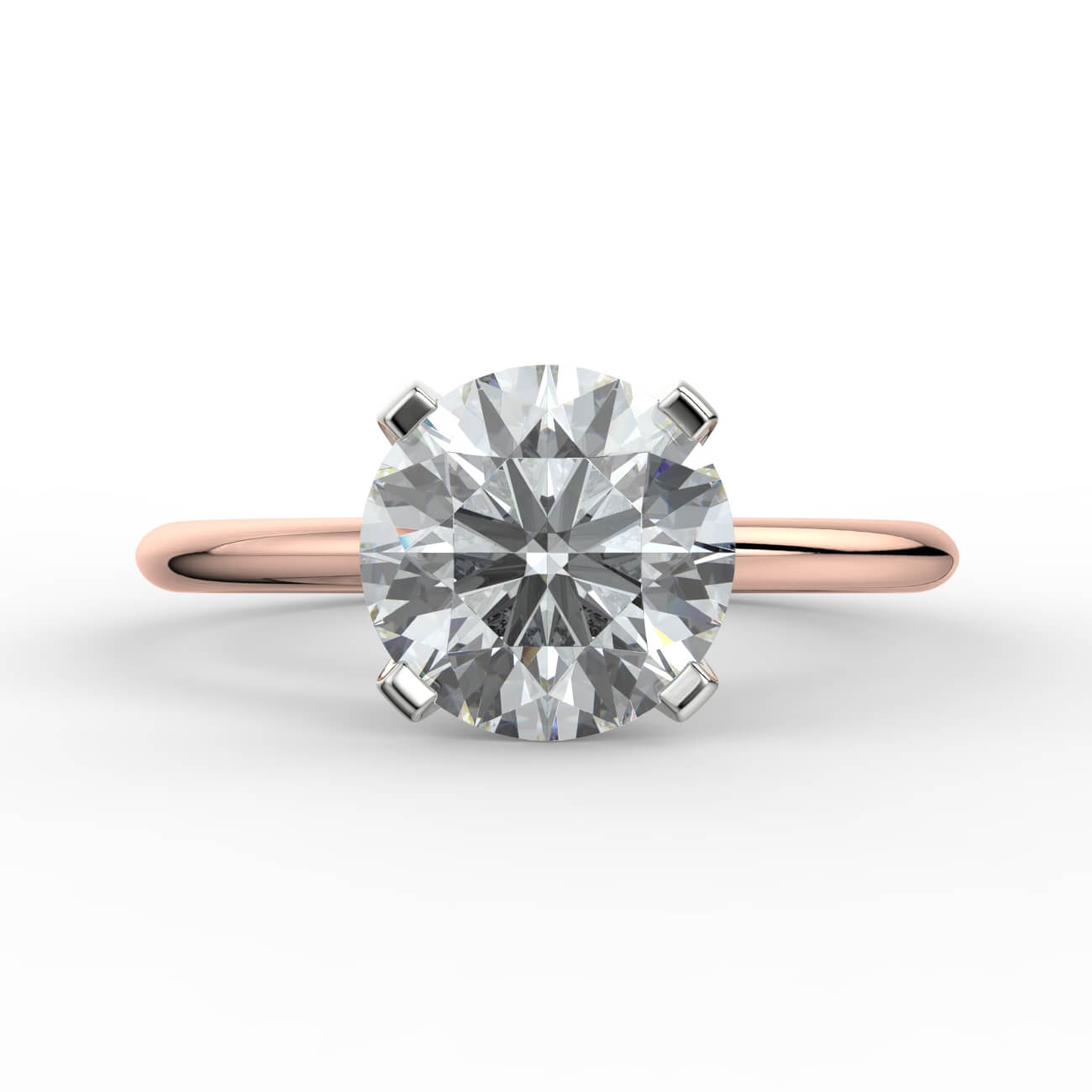 Knife-edge solitaire diamond engagement ring in rose and white gold – Australian Diamond Network