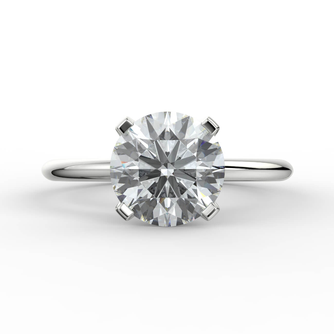 Knife-edge solitaire diamond engagement ring in white gold – Australian Diamond Network