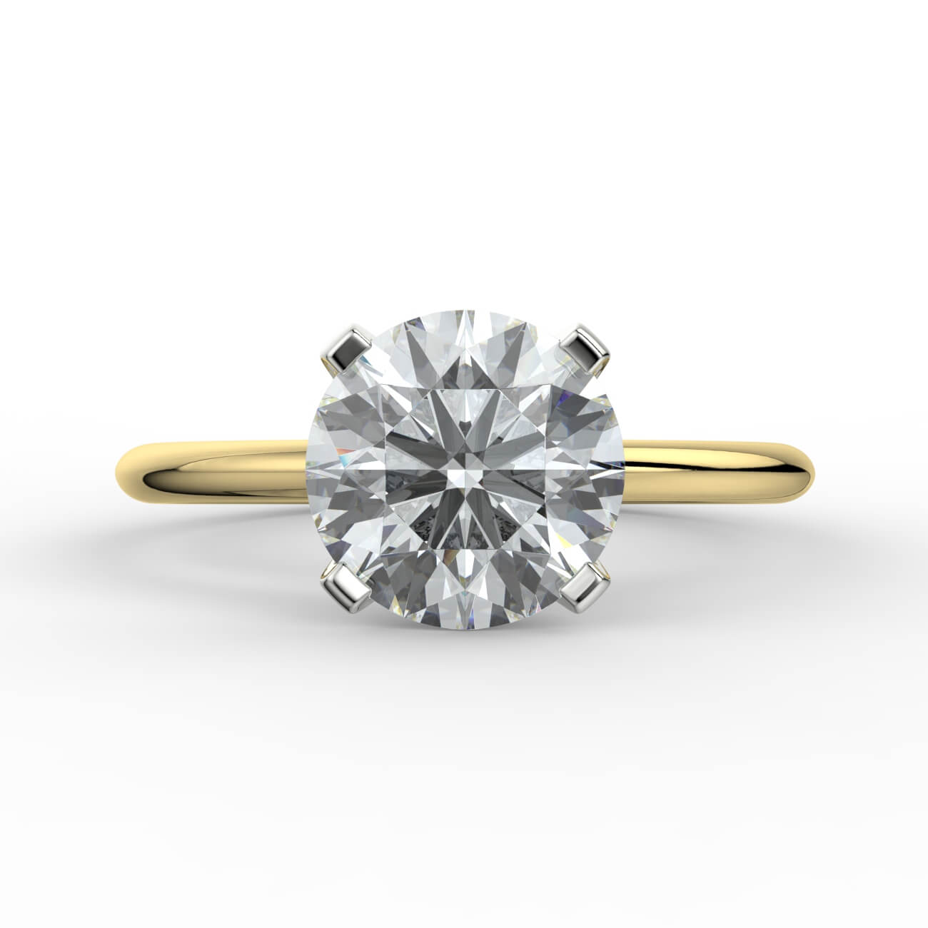 Knife-edge solitaire diamond engagement ring in yellow and white gold – Australian Diamond Network