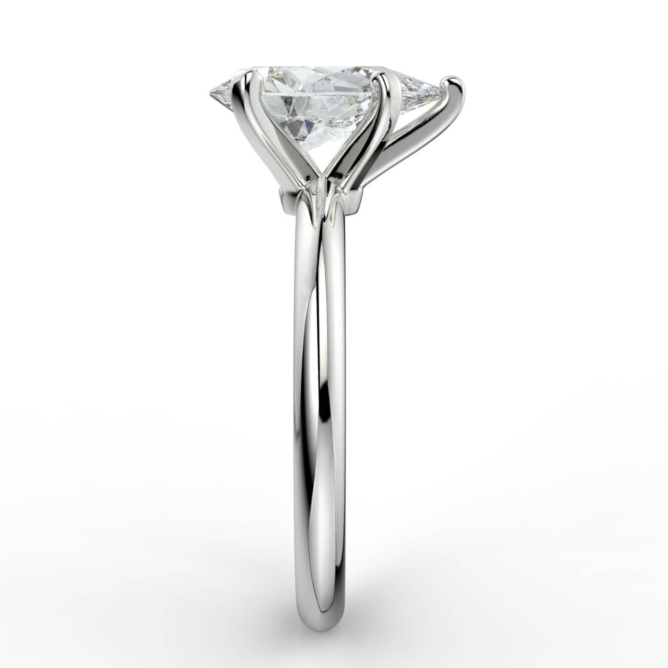 Knife-edge solitaire pear diamond engagement ring in white gold – Australian Diamond Network