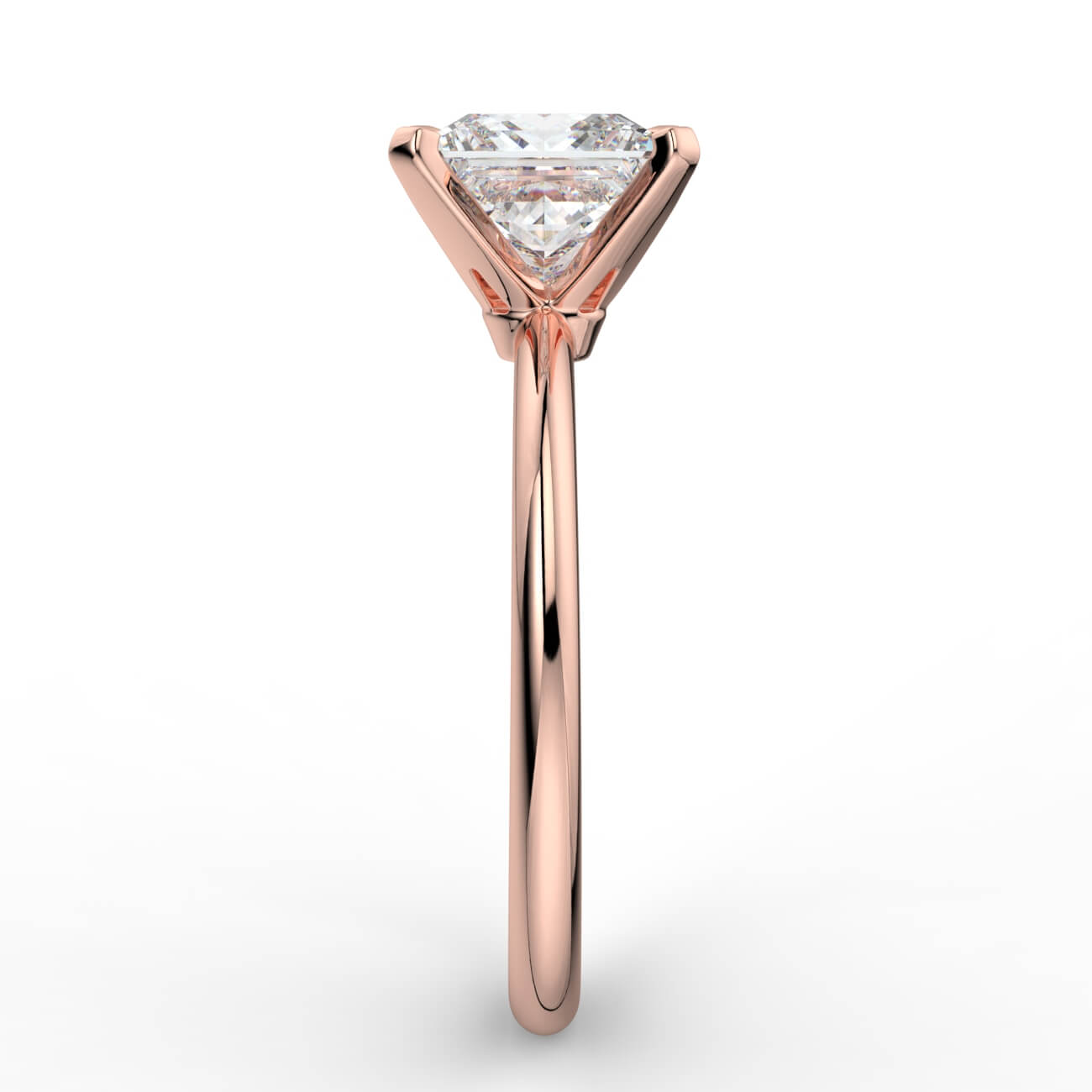 Knife-edge solitaire princess cut diamond engagement ring in rose gold – Australian Diamond Network