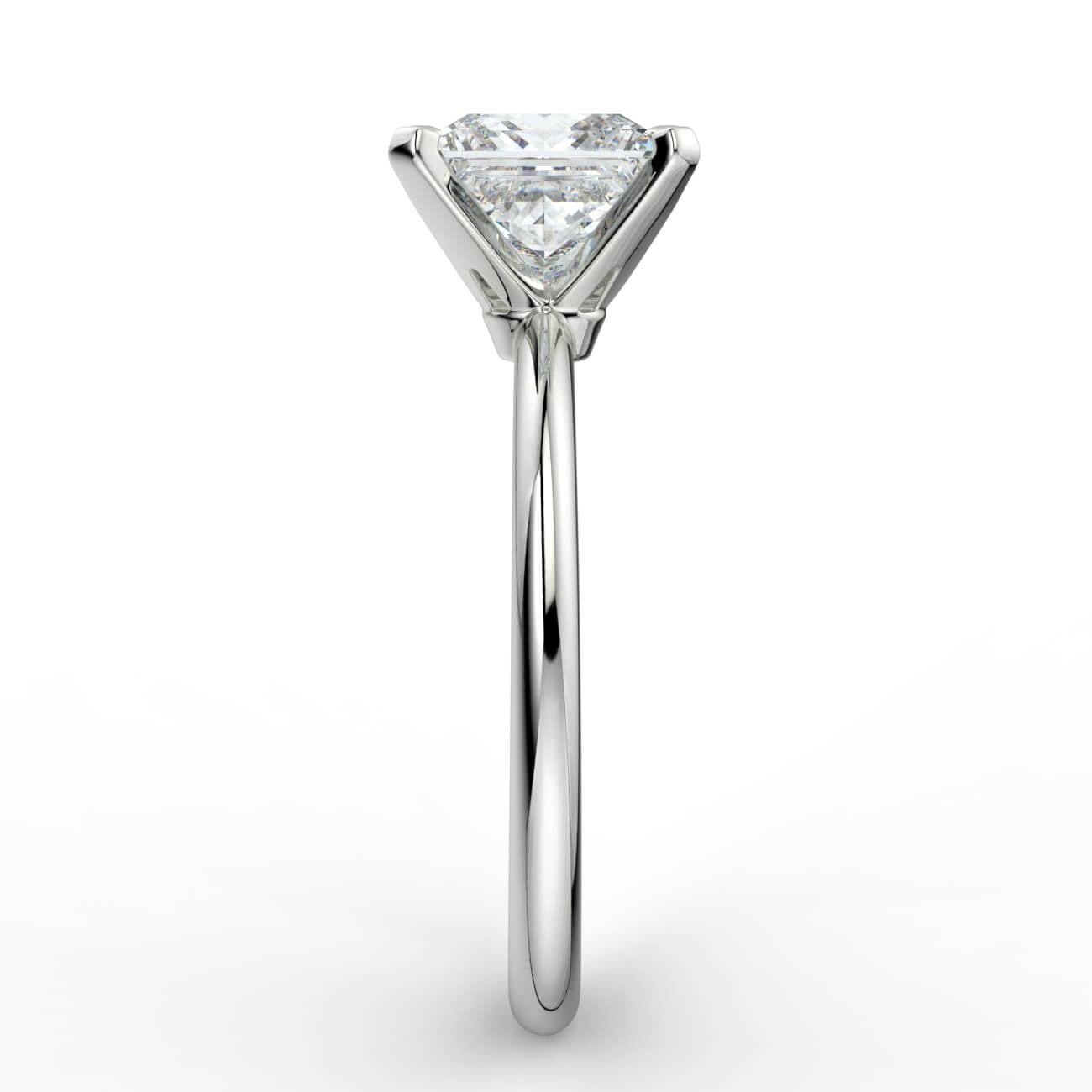 Knife-edge solitaire princess cut diamond engagement ring in white gold – Australian Diamond Network