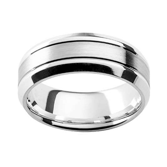 Men’s Sectional Matte & Polished Wedding Band Ring – Australian Diamond Network