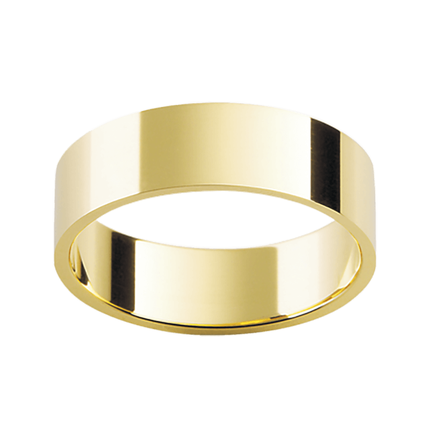 Yellow Gold Traditional Flat Mens Wedding Ring – Australian Diamond Network
