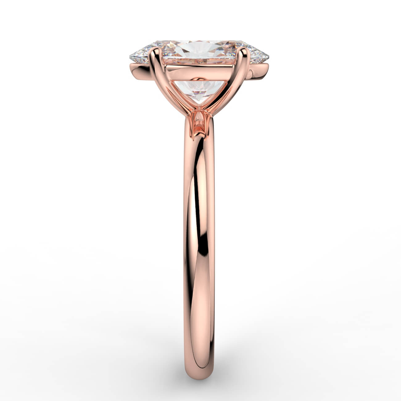 Solitaire oval diamond engagement ring in rose gold – Australian Diamond Network