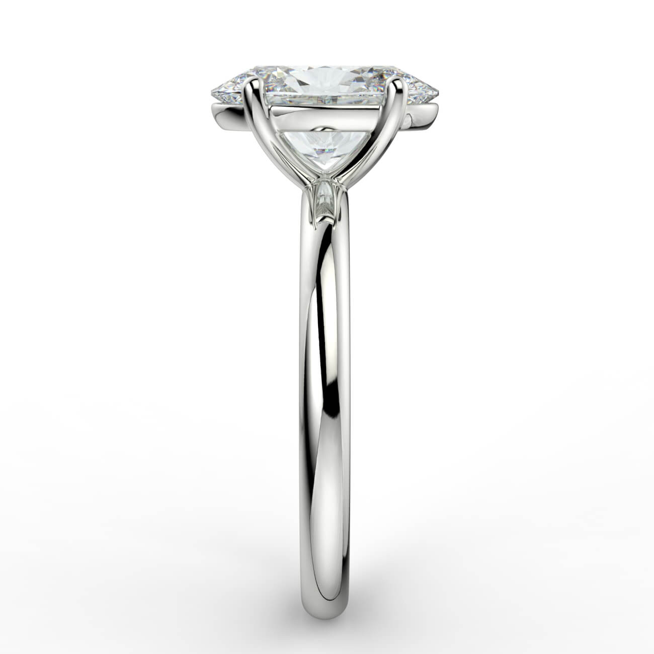 Solitaire oval diamond engagement ring in white gold – Australian Diamond Network