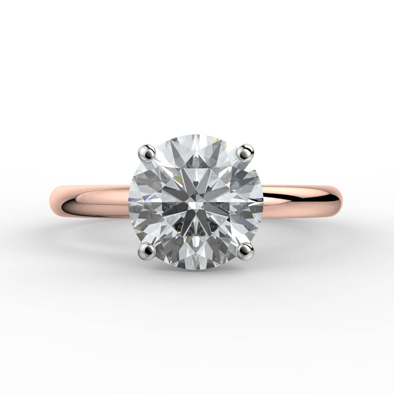 Solitaire diamond engagement ring in rose and white gold – Australian Diamond Network