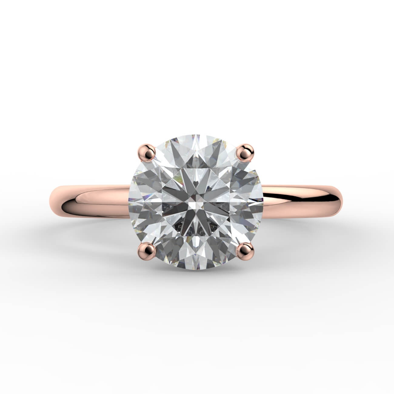 Solitaire diamond engagement ring in rose gold – Australian Diamond Network