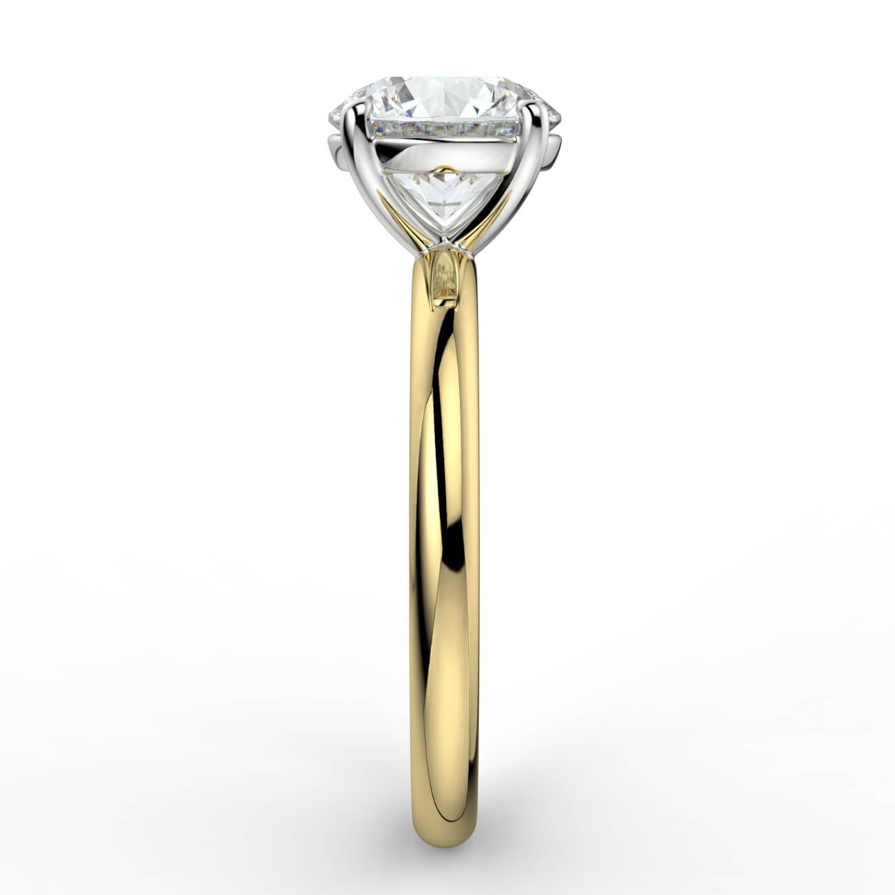 Solitaire diamond engagement ring in yellow and white gold – Australian Diamond Network