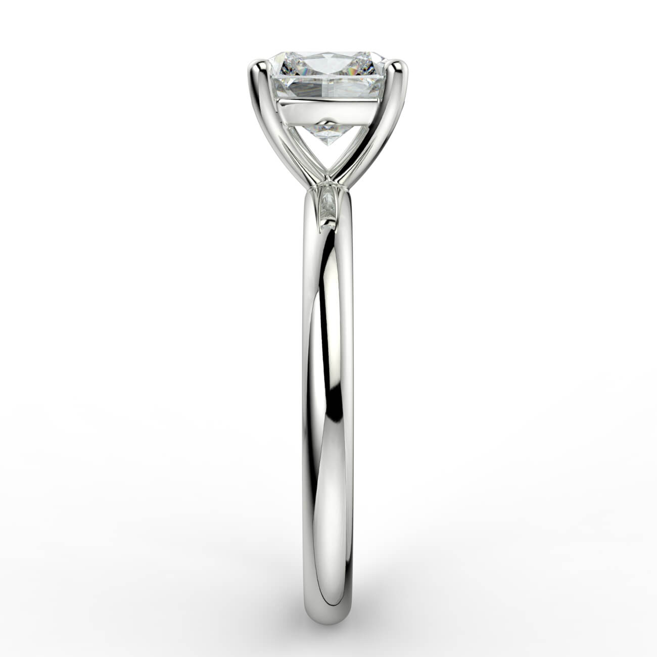 Solitaire cushion cut diamond engagement ring in white gold – Australian Diamond Network