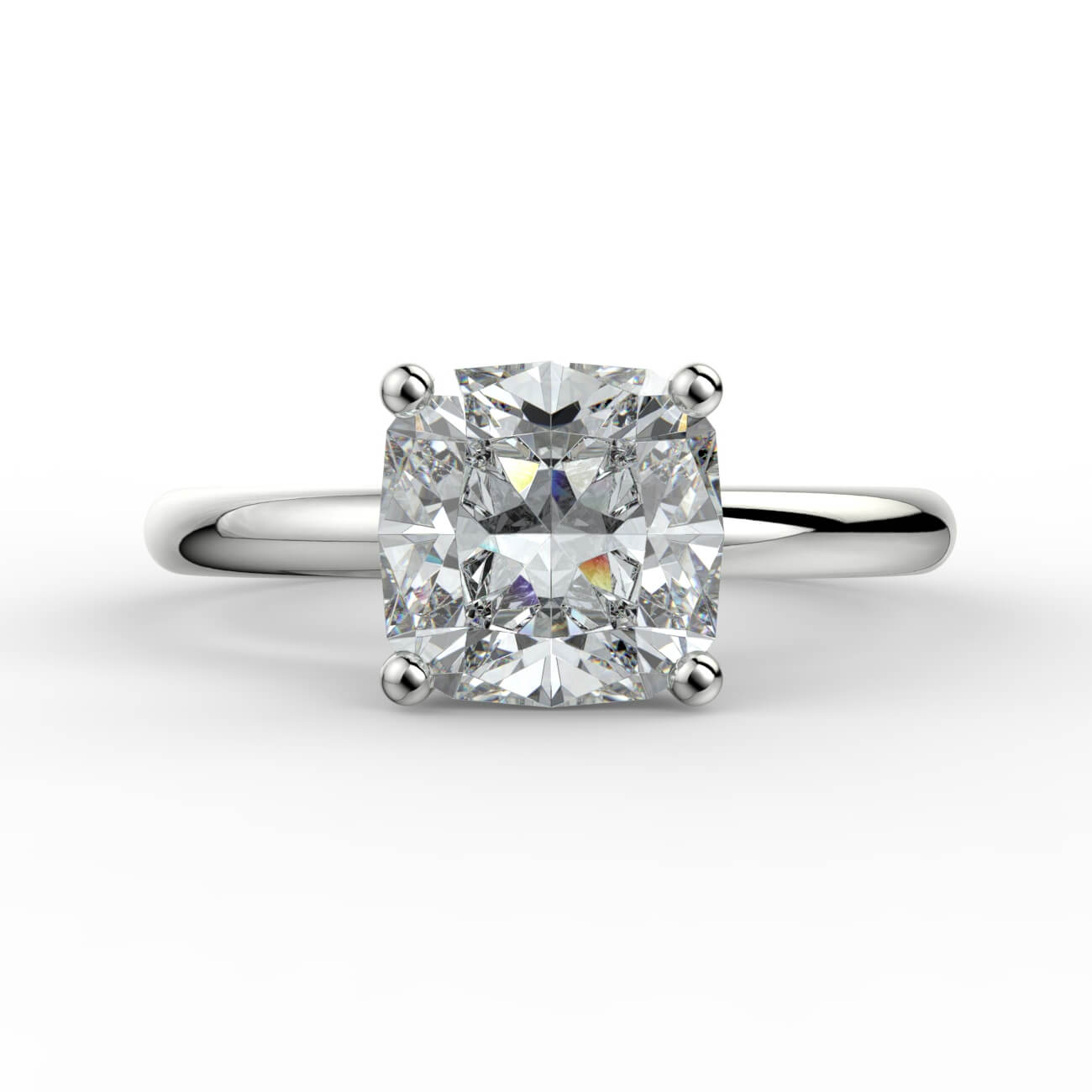 Solitaire cushion cut diamond engagement ring in platinum – Australian Diamond Network