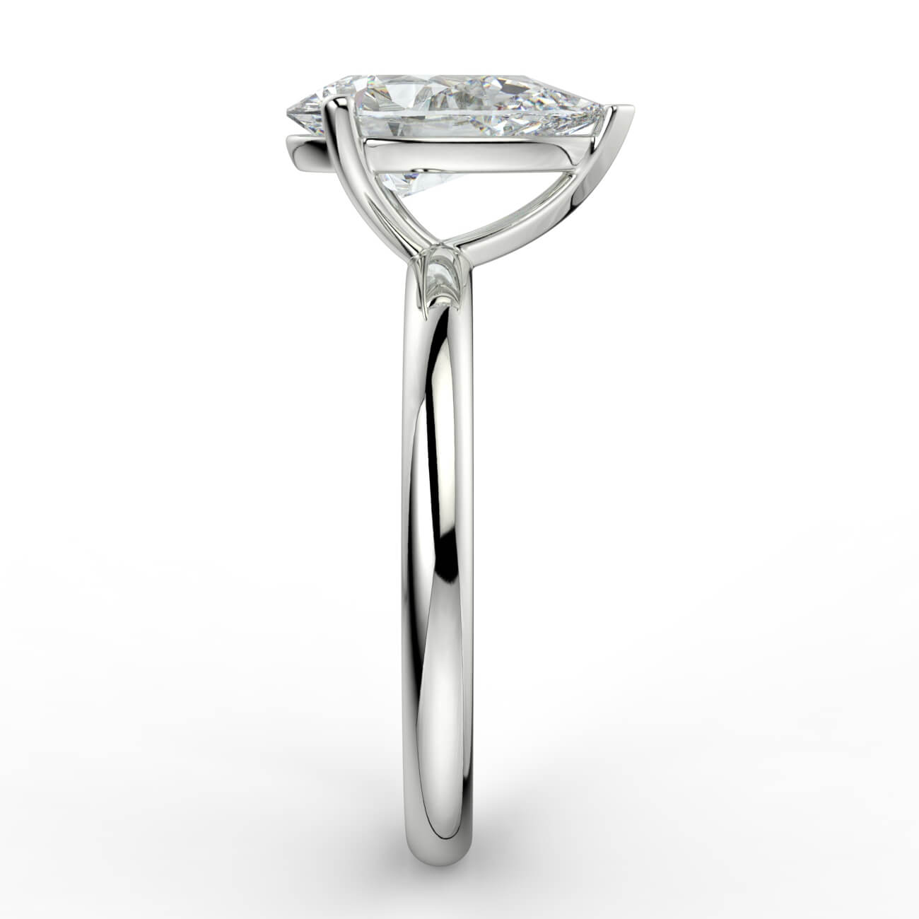 Solitaire pear shape diamond engagement ring in white gold – Australian Diamond Network