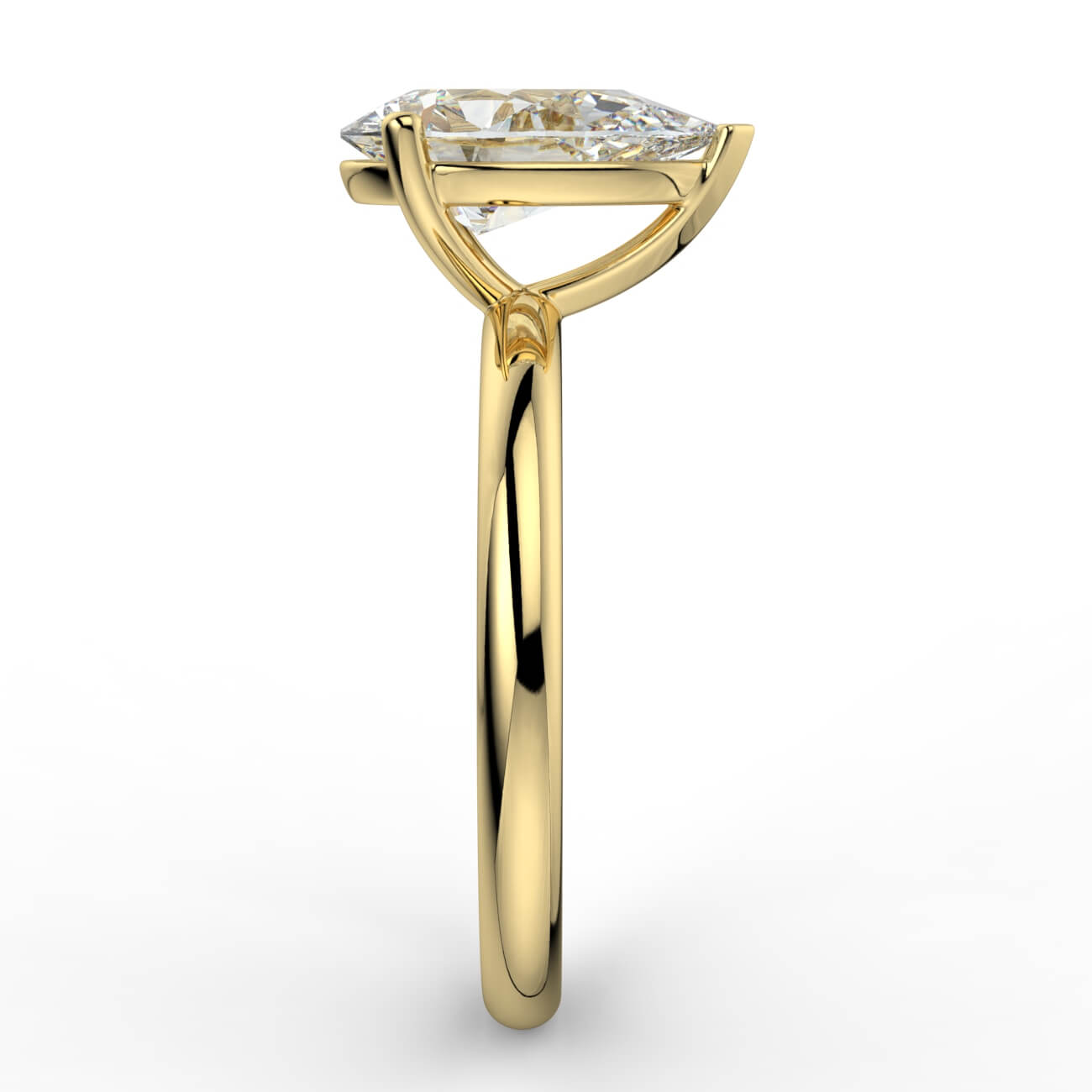 Solitaire pear shape diamond engagement ring in yellow gold – Australian Diamond Network