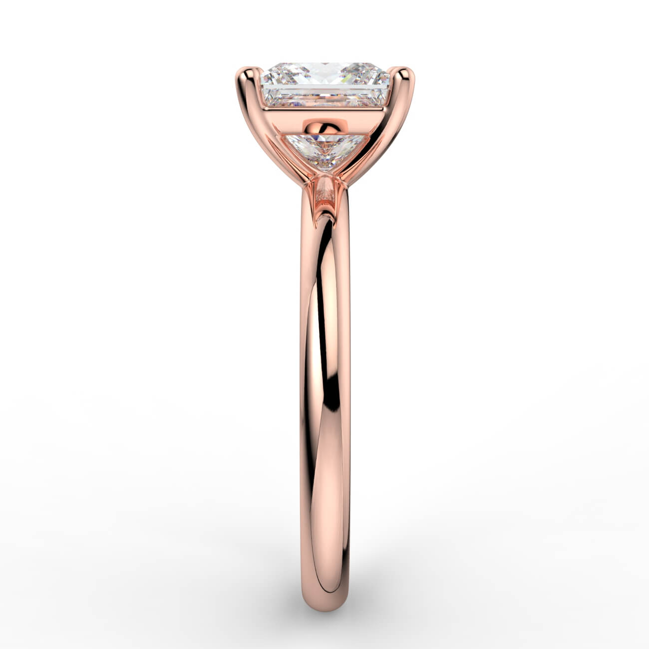 Solitaire princess cut diamond engagement ring in rose gold – Australian Diamond Network