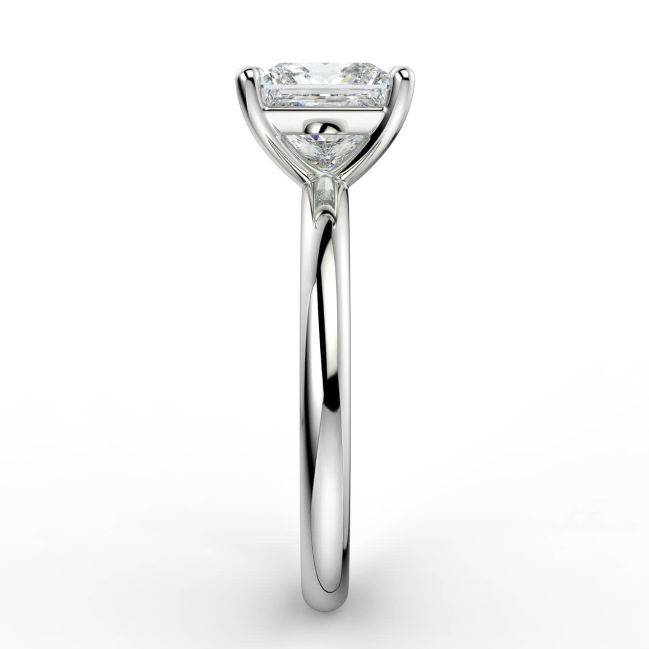 Solitaire princess cut diamond engagement ring in white gold – Australian Diamond Network