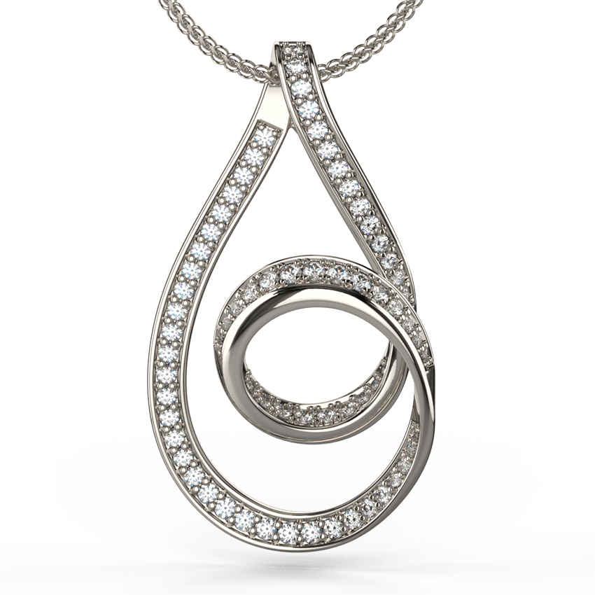 optima diamond dress pendant necklace white gold - Australian Diamond Network