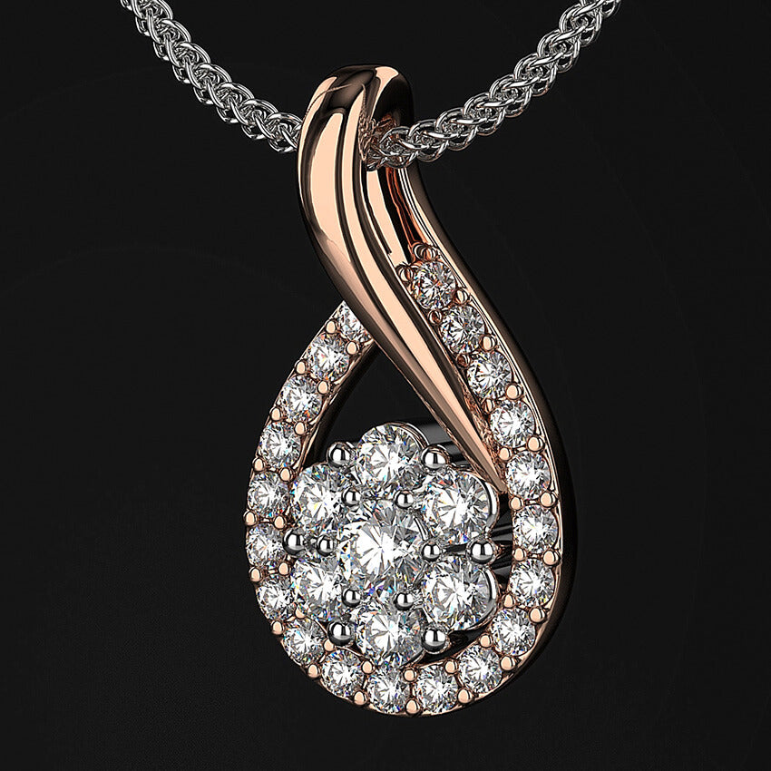 diamond pendant necklace rose gold - Australian Diamond Network