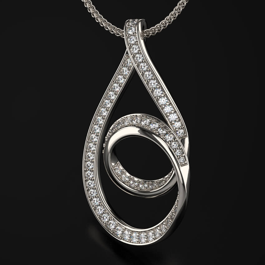optima diamond dress pendant necklace 9k gold - Australian Diamond Network