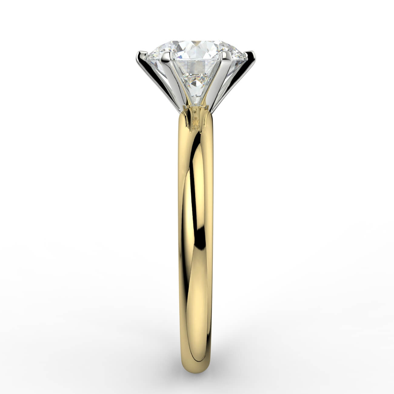 Solitaire diamond engagement ring in yellow and white gold – Australian Diamond Network