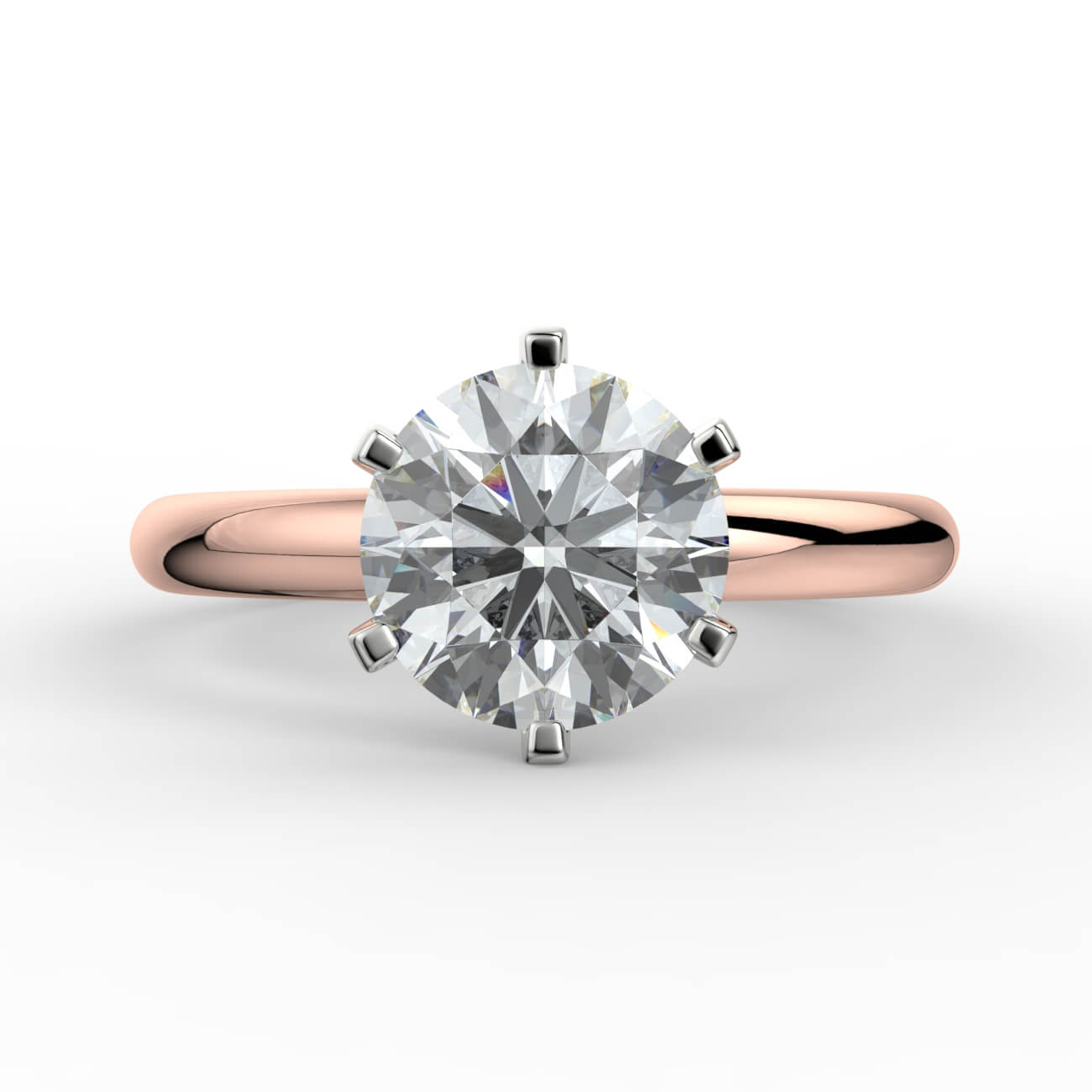Solitaire diamond engagement ring in white and rose gold – Australian Diamond Network