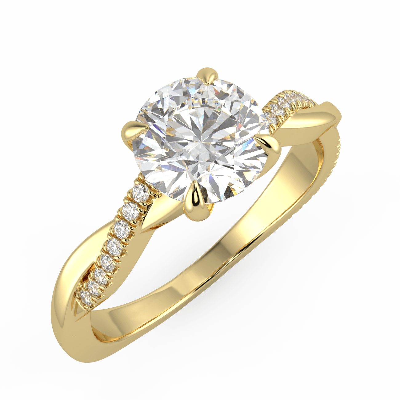 Petite Twist Diamond Engagement Ring - Australian Diamond Network