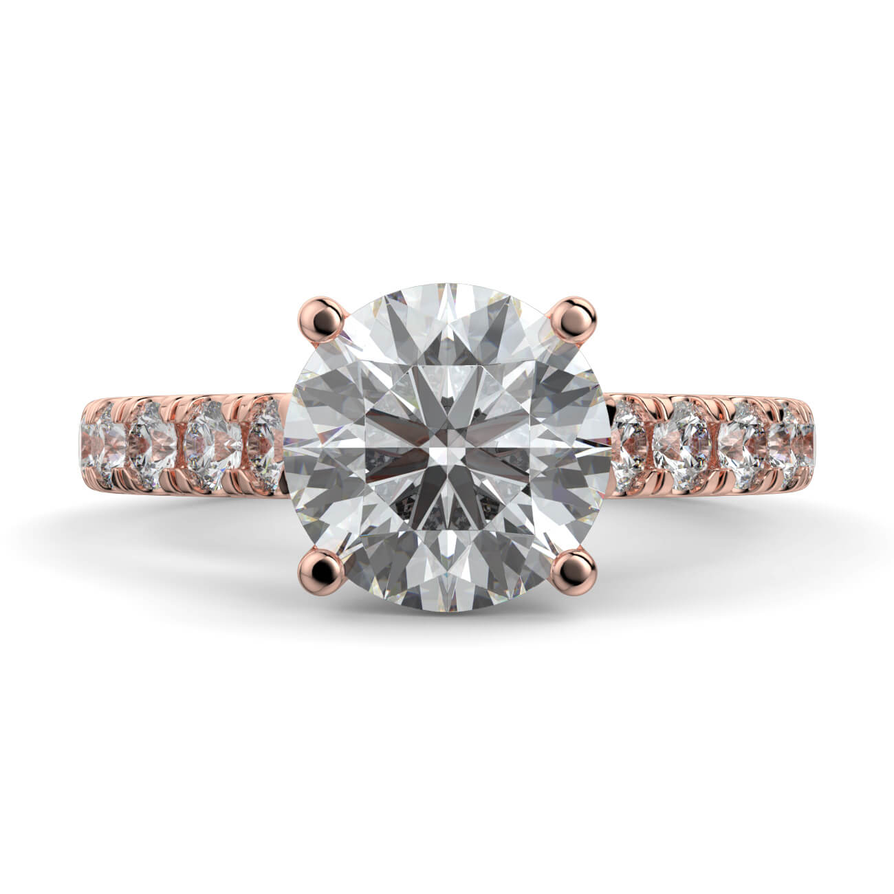 Round Brilliant Cut Diamond Engagement Ring In 18k Rose Gold – Australian Diamond Network