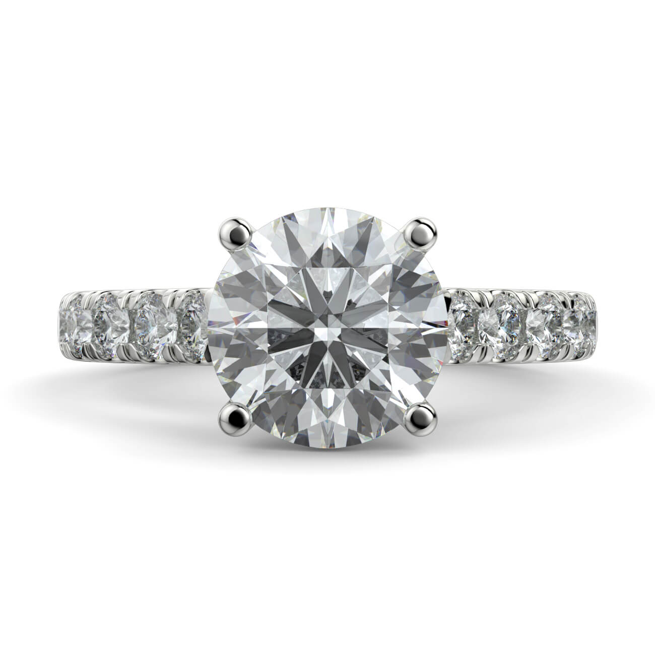 Round Brilliant Cut Diamond Engagement Ring In 18k White Gold – Australian Diamond Network