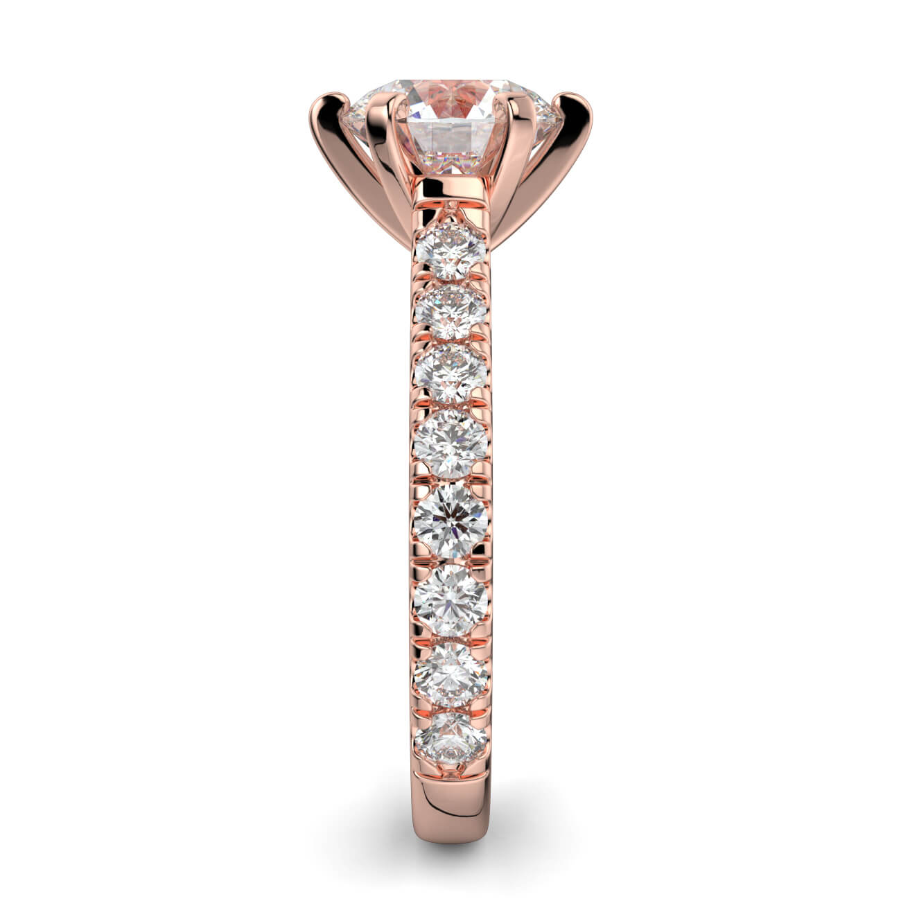 Round Brilliant Cut Diamond Engagement Ring In Rose Gold – Australian Diamond Network