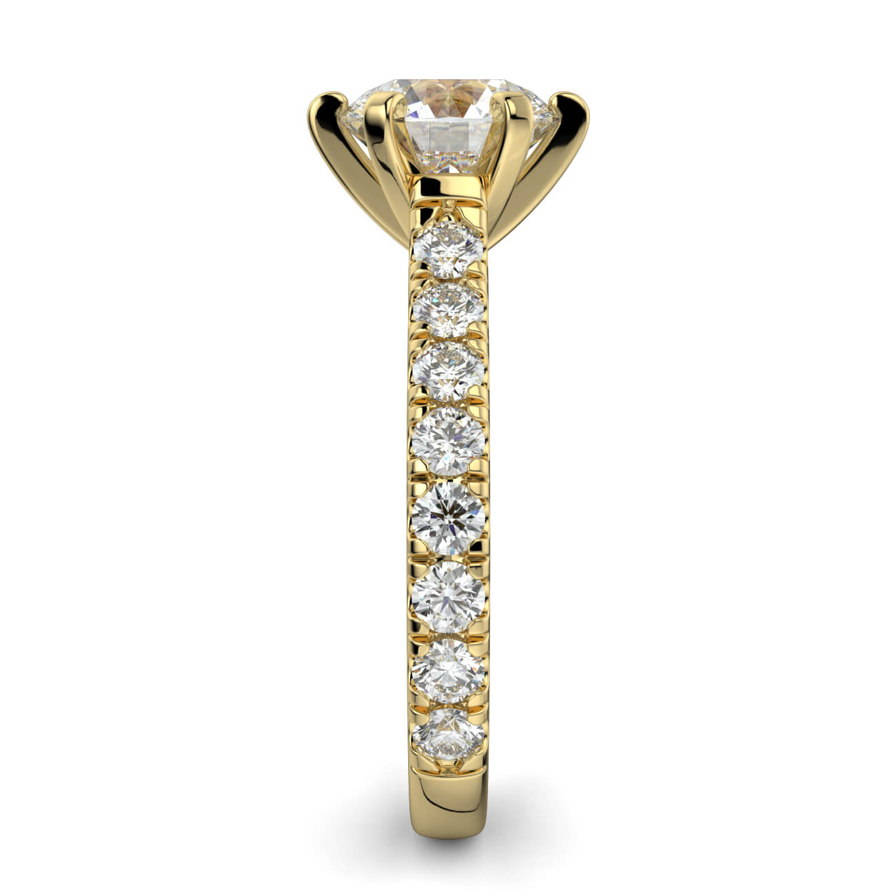 Round Brilliant Cut Diamond Engagement Ring In Yellow Gold – Australian Diamond Network