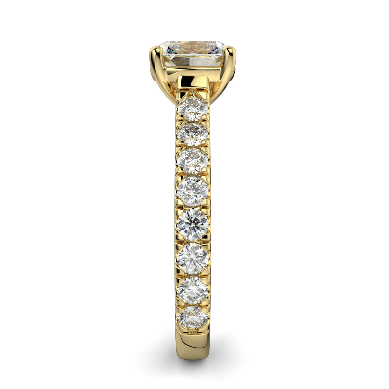 Prestige Cushion Cut Diamond Engagement Ring In 18k Yellow Gold – Australian Diamond Network