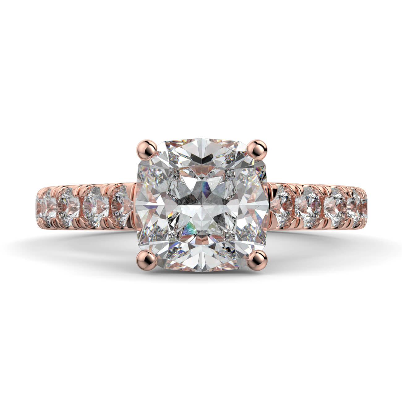 Prestige Cushion Cut Diamond Engagement Ring In 18k Rose Gold – Australian Diamond Network