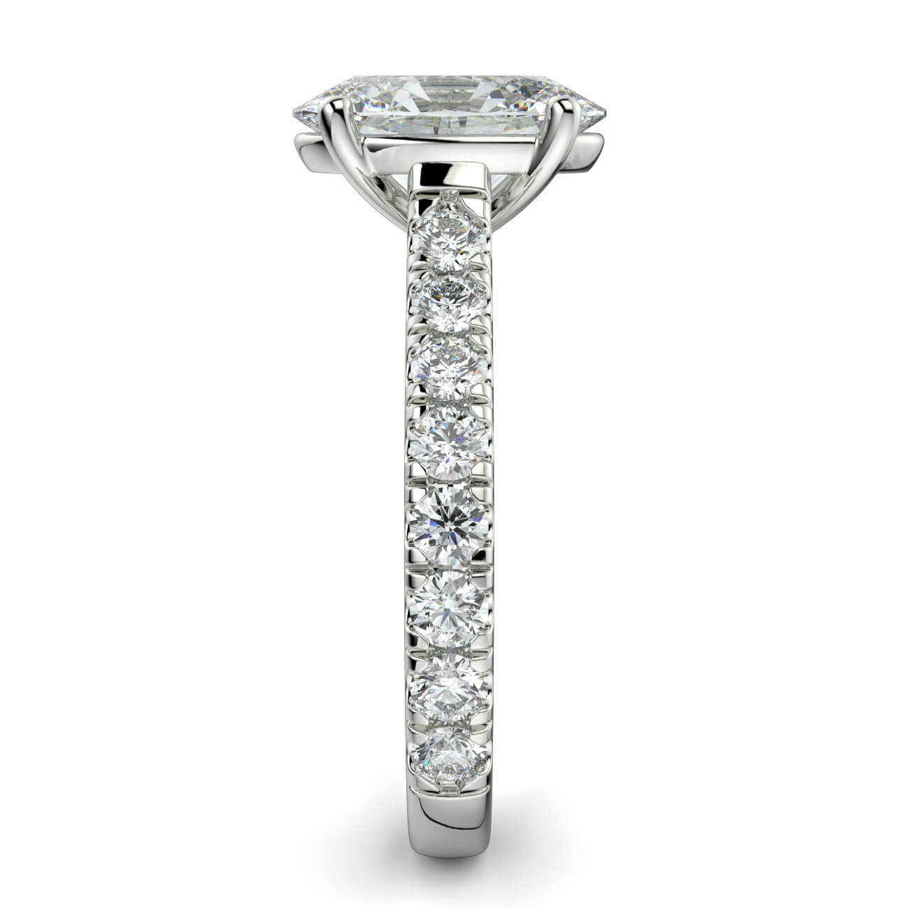 Prestige Oval Cut Diamond Engagement Ring In 18k White Gold – Australian Diamond Network