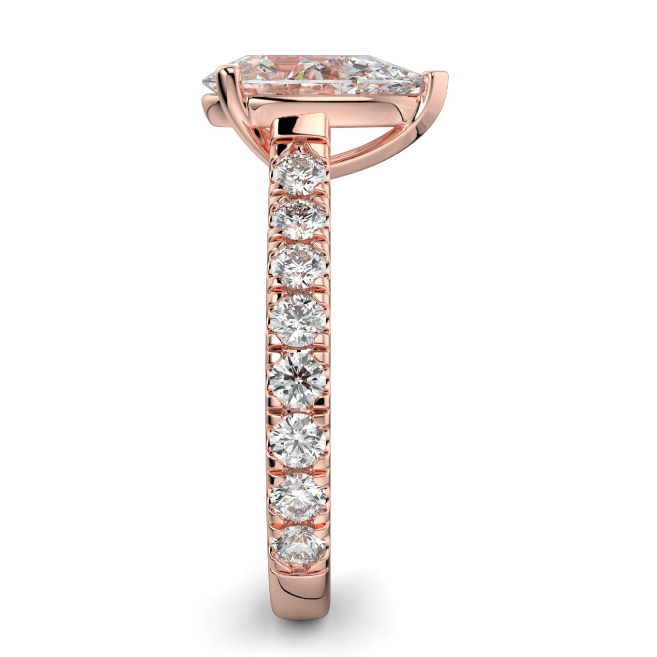 Prestige Pear Cut Diamond Engagement Ring In Rose Gold – Australian Diamond Network