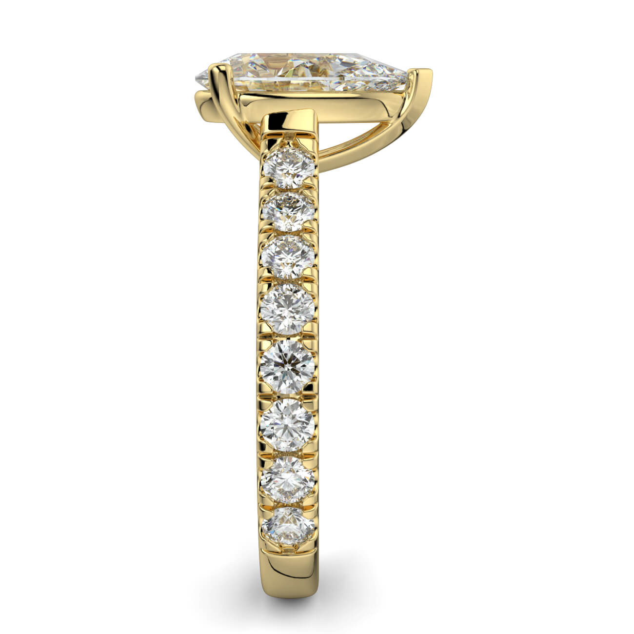 Prestige Pear Cut Diamond Engagement Ring In Yellow Gold – Australian Diamond Network
